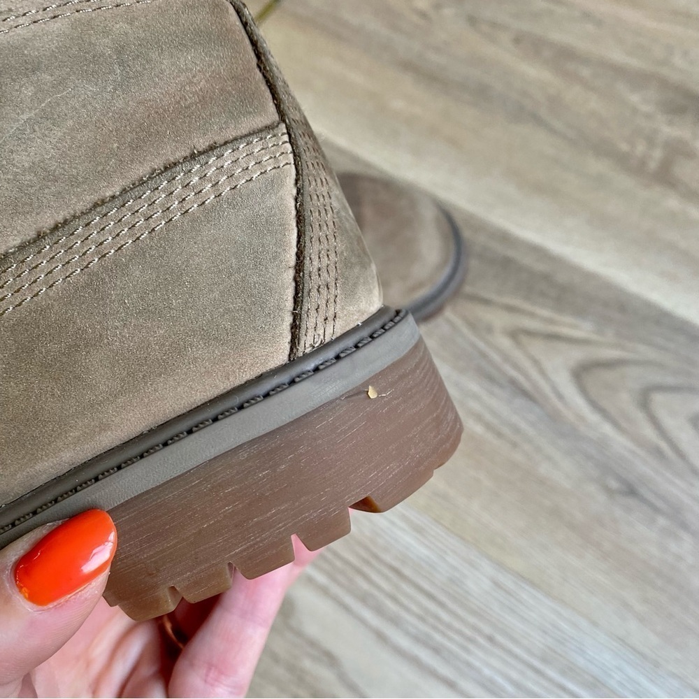 Timberland Dark Beige Nubuck Leather Boots | Waterproof | Unisex Junior Kids - Picture 4 of 14